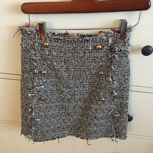 SHEIN tweed mini skirt multicolor zip back